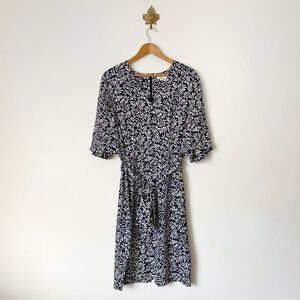 Boden Floral Vneck belted midi dress size 12 NWOT